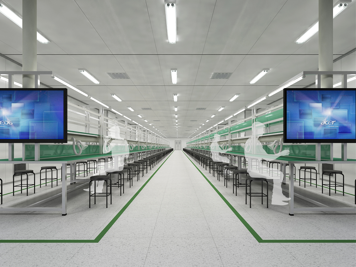 廠房裝修-流水線廠房裝修效果圖-文豐裝飾